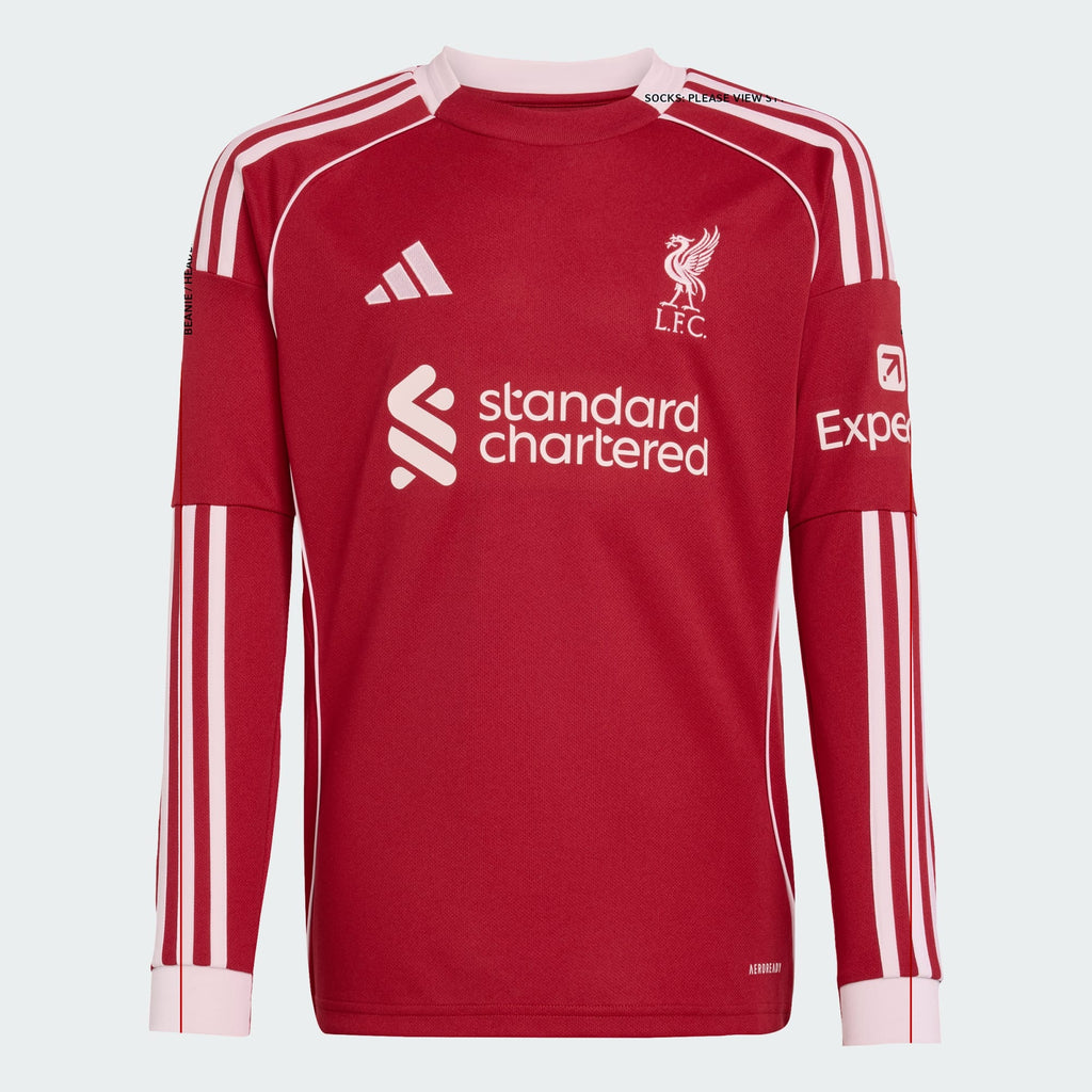 adidas Liverpool FC 25/26 Long Sleeve Home Jersey Kids