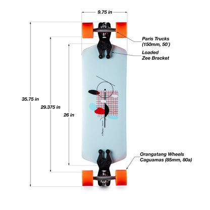 Loaded Boards Tangent Complete with Zee Brackets and Orangatang Caguamas