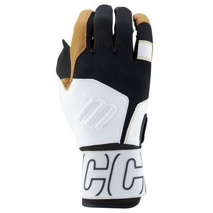 Marucci Blacksmith Full Wrap Batting Gloves V2 - White / Black