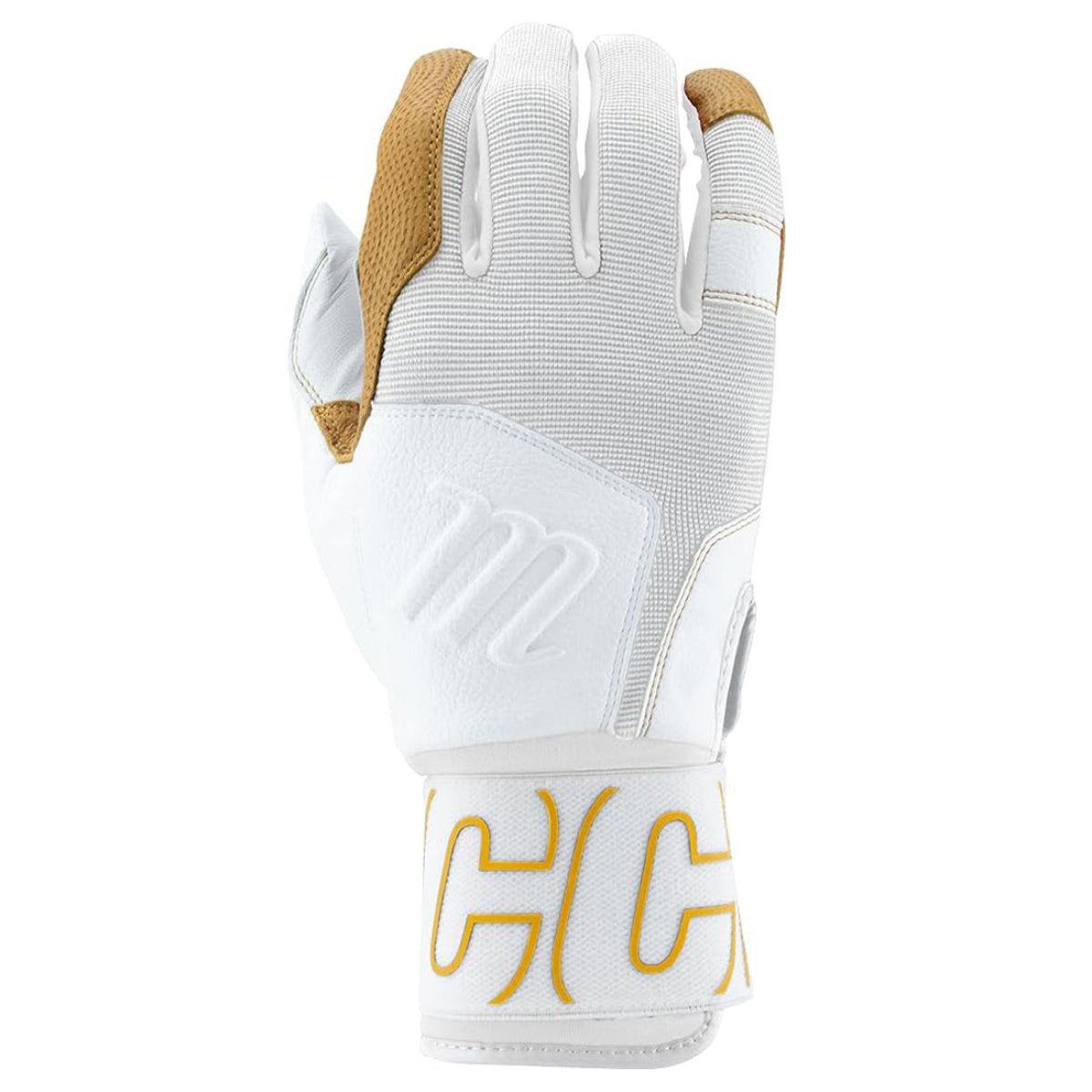 Marucci Blacksmith Full Wrap Batting Gloves V2 - White / White