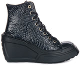 Converse Chuck 70 De Luxe Wedge A10037C In Navy Leather