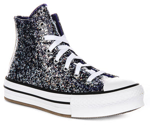 Converse All Star High A10043C In Navy Glitter For Junior