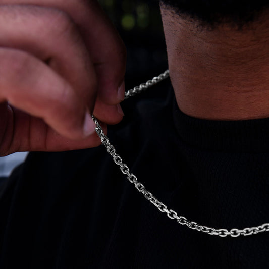 3.6MM Open Box Chain in White Gold