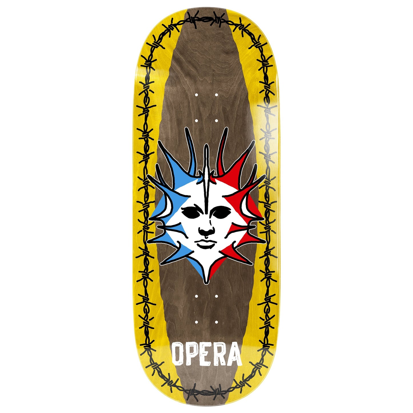 Opera Skateboard Deck Fatties Torn Spike Brown/Yellow 12" x 32.4"
