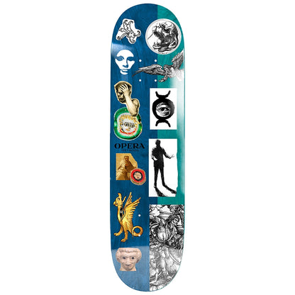 Opera Skateboard Deck Trey Wood Other Side Blue 8.25" x 32.1"