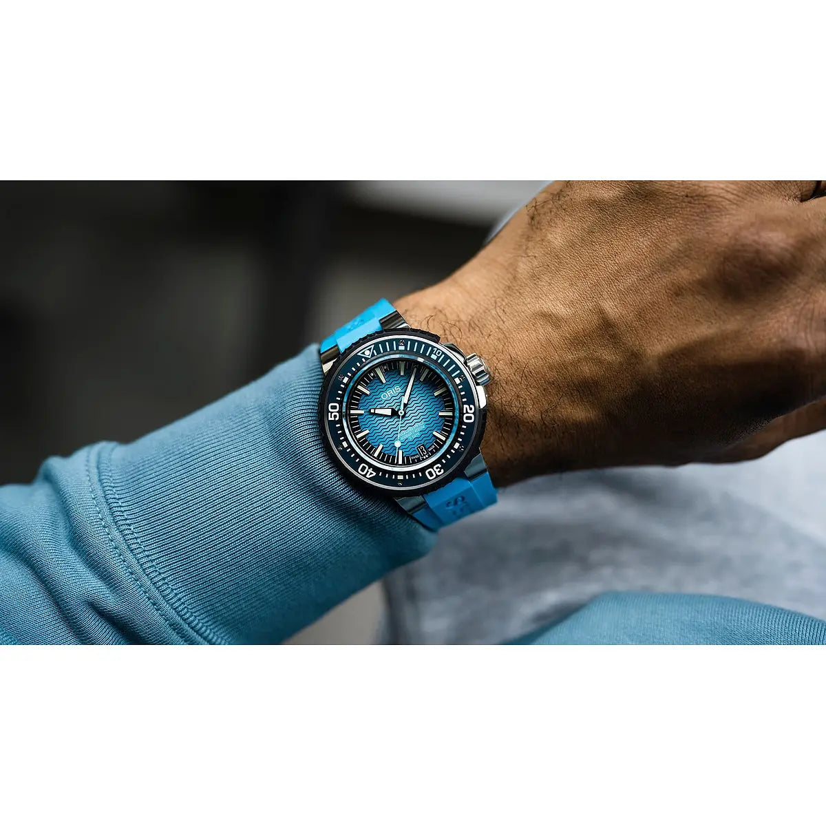 Oris Aquis Date Pro 4000 mt Blu 01 400 7777 7155-Set