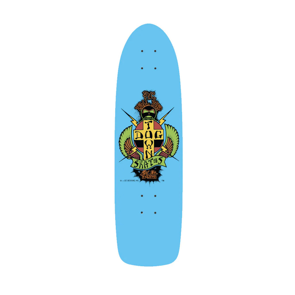 Dogtown Skateboard Deck PC Tail Tap OG 70s Rider Sky Blue 8.375" x 30.575"