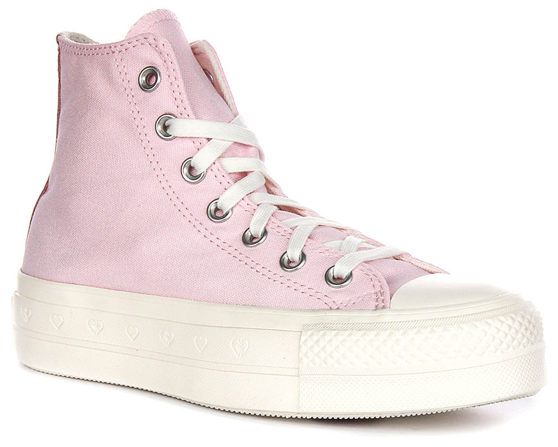 Converse All Star Lift Platform Valentine A13652C In Pink White