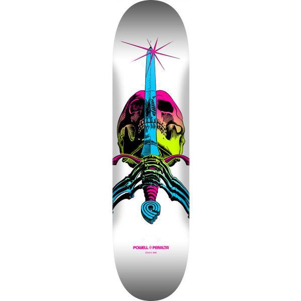 Powell Peralta Skull & Sword Deck 9.0" Lime Fade - White