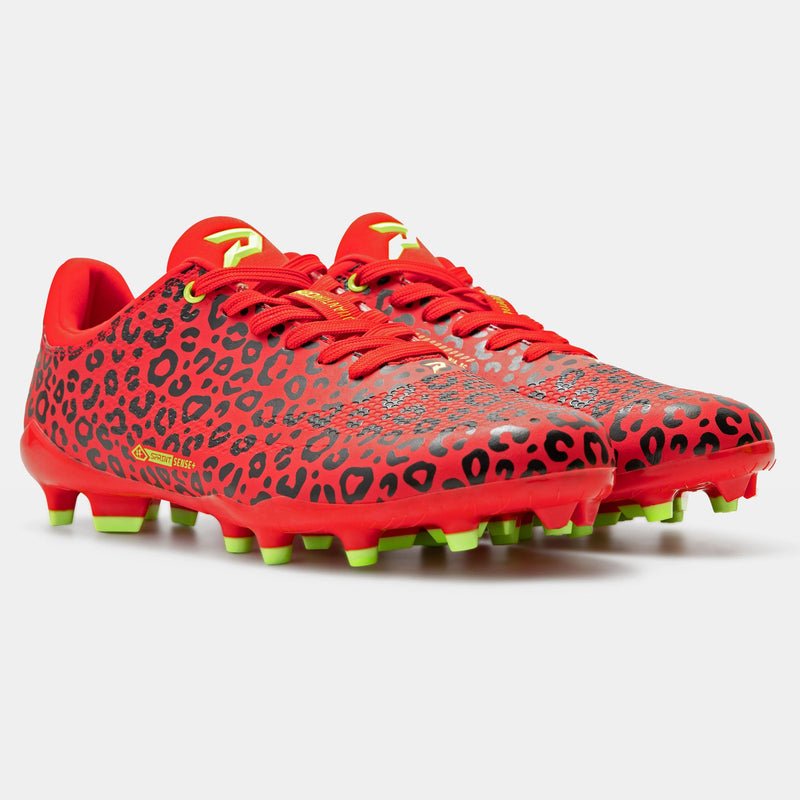 Phenom Elite Quantum Carbon Football Cleats – Red Leopard