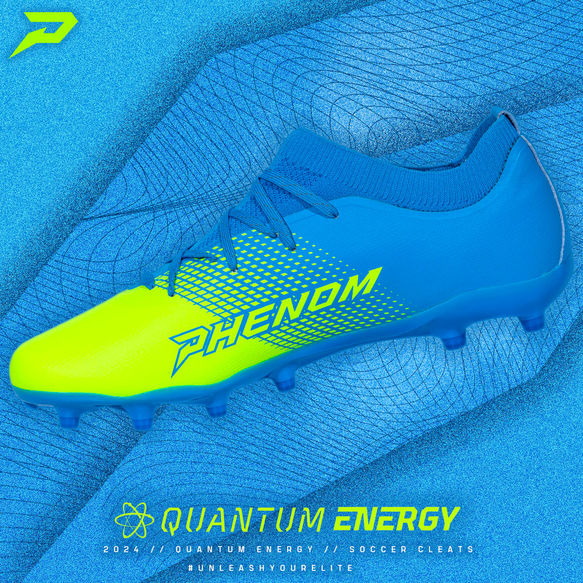 Quantum Energy Flag Football Cleats - Columbia Blue & Slime