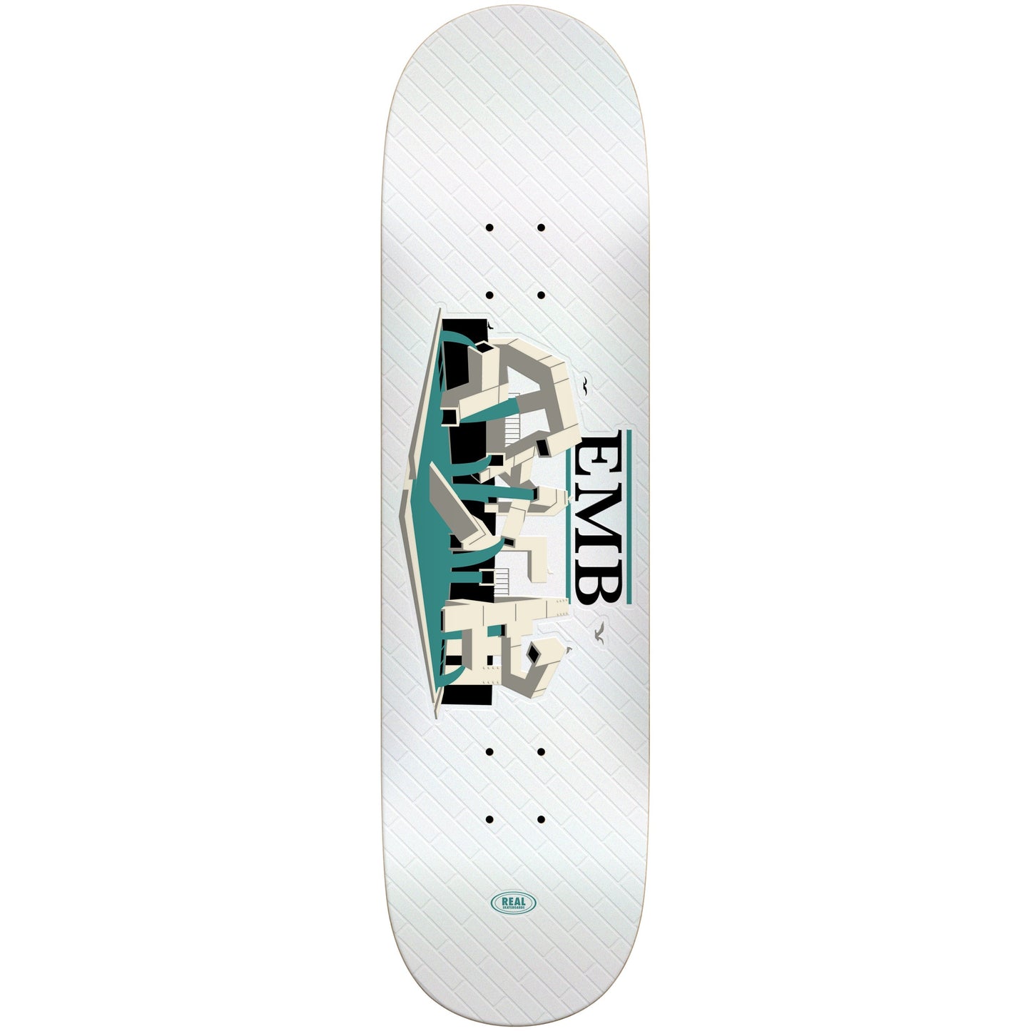 Real Skateboard Deck EMB White 8.25" x 32"