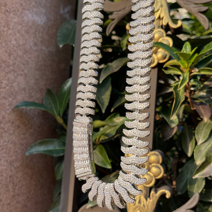 20MM Boomerang Link Iced Out Diamond Necklace Chain