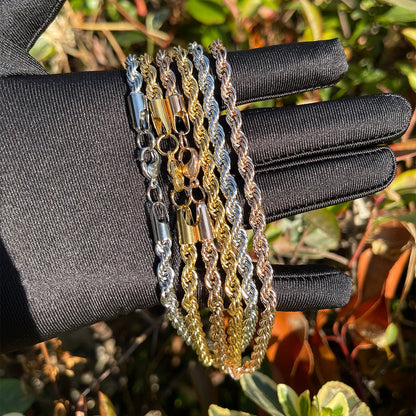 5MM Stainless Steel Rope Chain Necklace