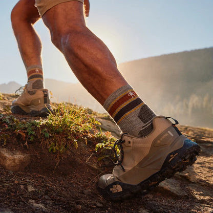 Smartwool - Hike Light Cushion Striped Mid Crew Socks - Taupe Natural Marl