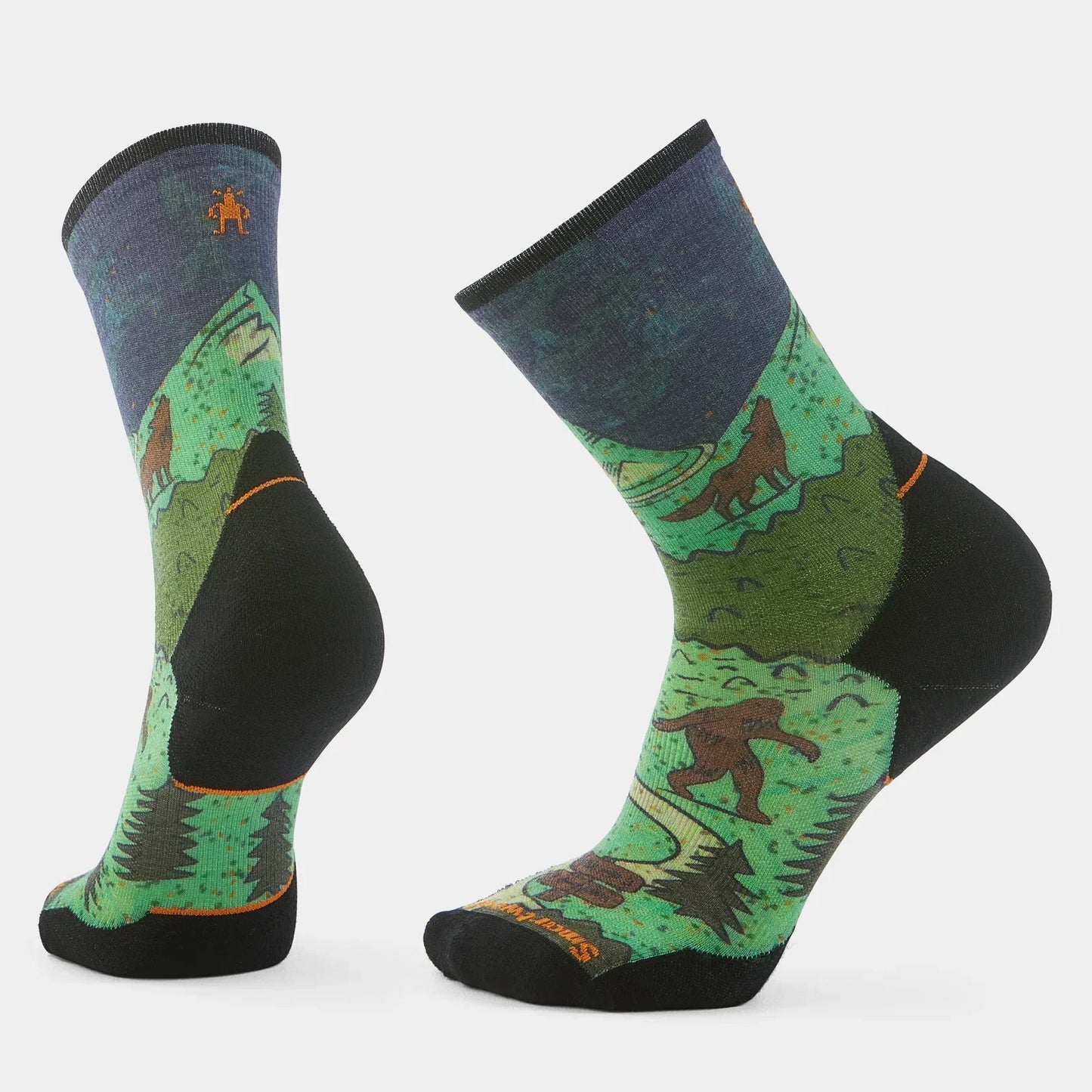 Smartwool - Trail Run Targeted Cushion Neature Print Crew Socks - Twilight Blue