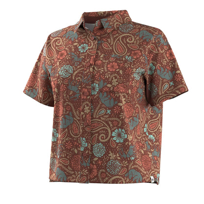 Smartwool - Women’s Everyday Short Sleeve Button Down - Burnt Sienna Paisley