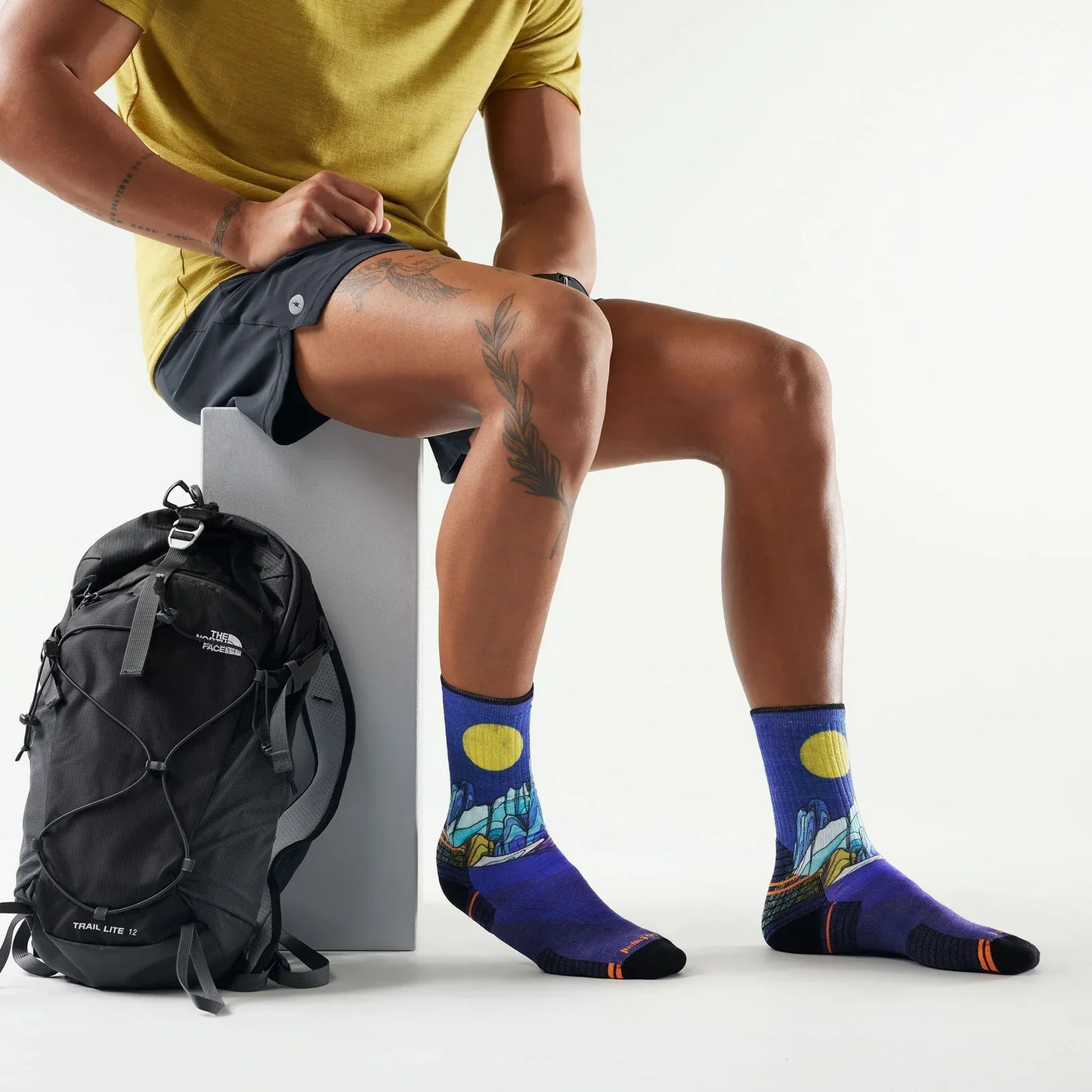 Smartwool - Hike Targeted Cushion Mountain Myth Print Crew Socks - Deep Navy