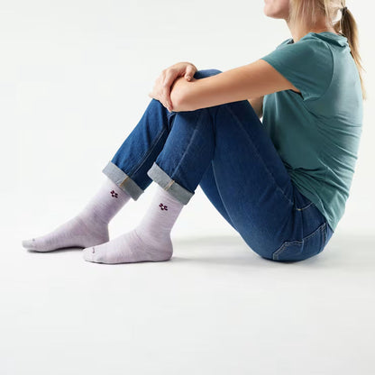 Smartwool - Women's Everyday Groovy Bloom Crew Socks - Purple Eclipse