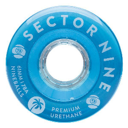 Sector 9 Nine Balls Soft Cruiser Wheels 78a 61mm Clear Blue