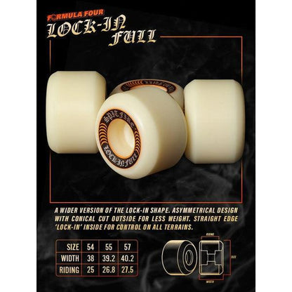 Spitfire Formula Four Lock-Ins Full Wheels Natural 99du 55mm