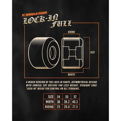 Spitfire Formula Four Lock-Ins Full Wheels Natural 99du 55mm
