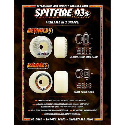 Spitfire Formula Four Radials Wheels 93du 58mm Natural