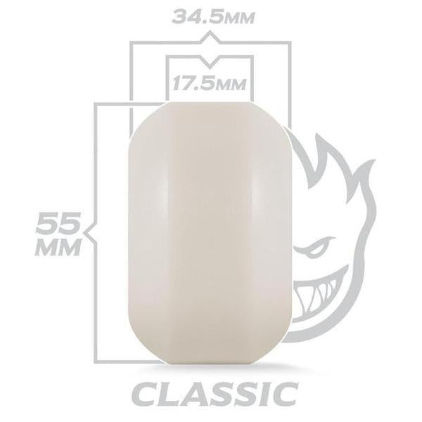 Spitfire Wheels Formula Four 101D Classics 55mm White - Yellow Print