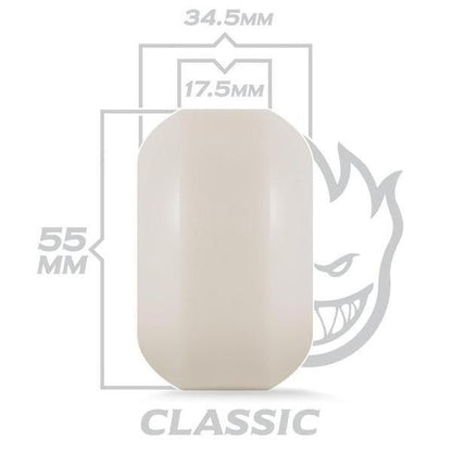 Spitfire Wheels Formula Four 101D Classics 55mm White - Yellow Print