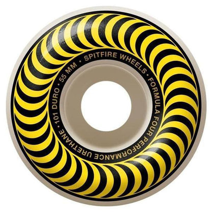 Spitfire Wheels Formula Four 101D Classics 55mm White - Yellow Print