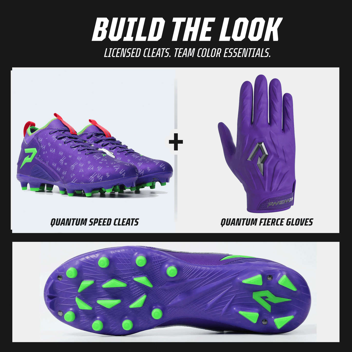 Classic 'The Joker' Football Cleats - Quantum Speed by Phenom Elite
