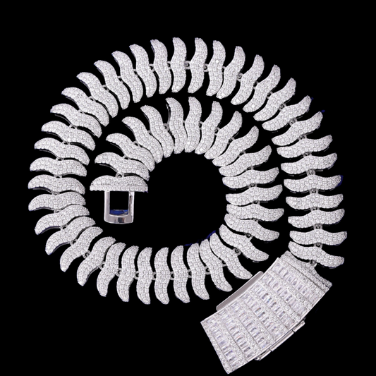 20MM Boomerang Link Iced Out Diamond Necklace Chain