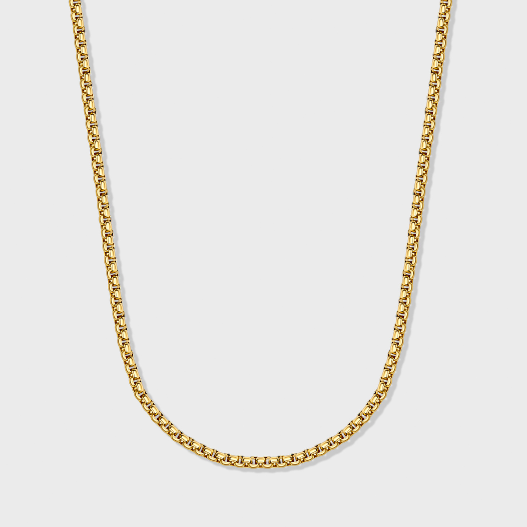 Round Box Chain (Gold) - 3mm