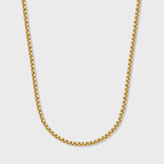 Round Box Chain (Gold) - 3mm