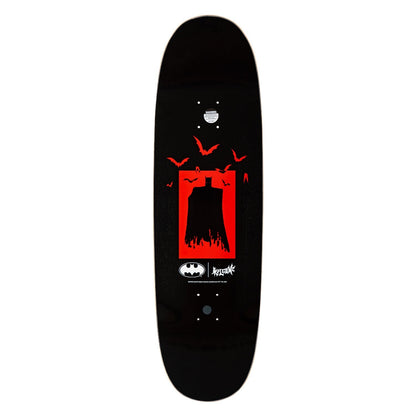 Welcome x Batman Skateboard Deck Bat Flames on Boline 2.0 Black 9.5"