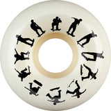Bones X-Formula P-Rod SW Heel V5 Sidecut 53mm 95a Wheels - White (Set of 4)