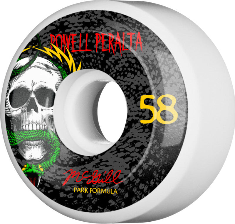 Powell Peralta Wheels McGill Skull and Snake 58mm 104a - White (Set of 4)