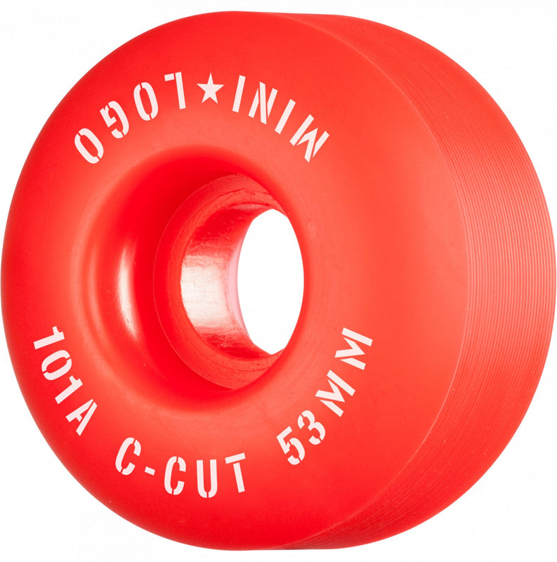 Mini Logo Wheels C-Cut "2" 53mm 101a - Red (Set of 4)