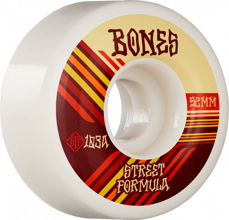 Bones STF Retros V4 Wide 52mm 103a Wheels - White (Set of 4)