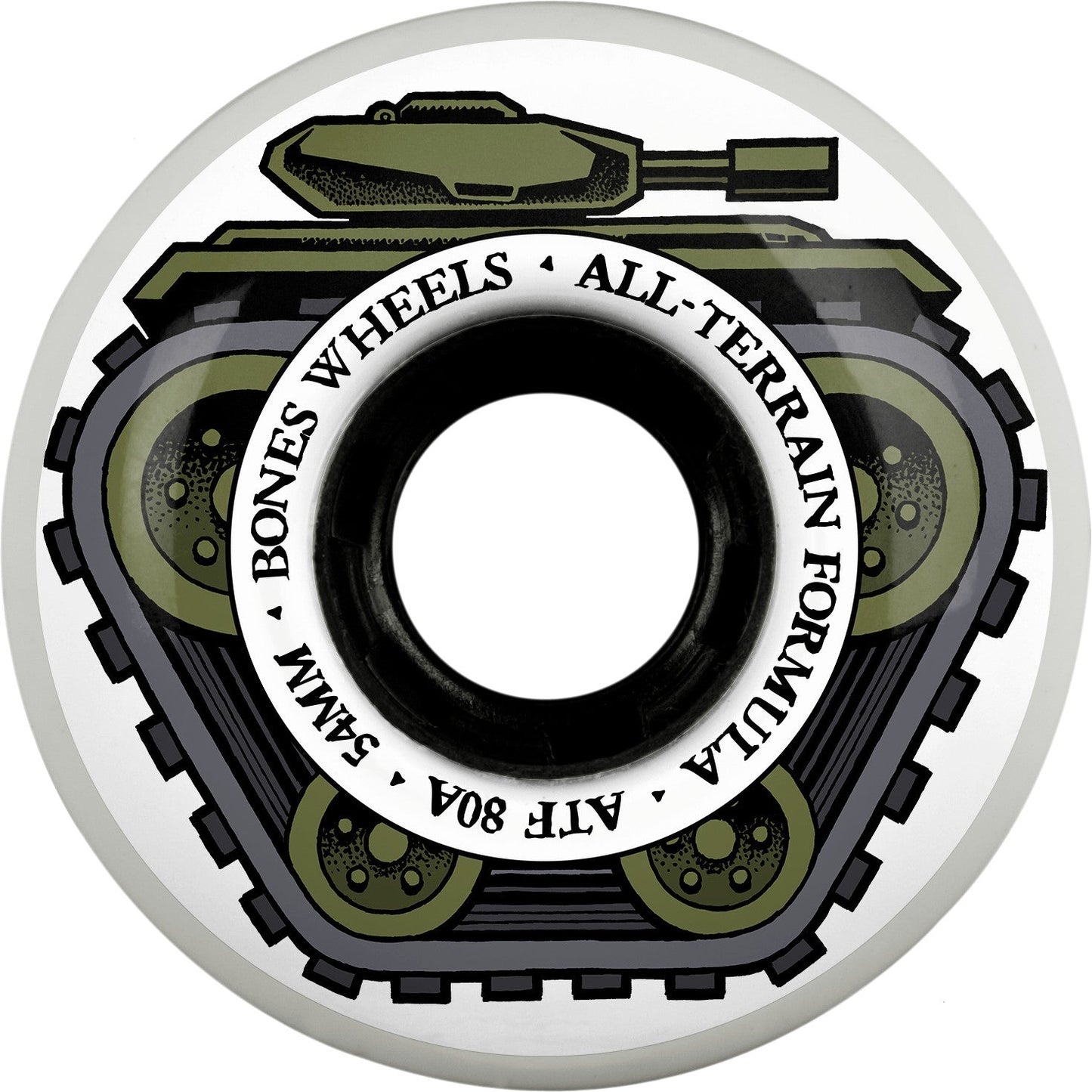 Bones ATF All Tank 54mm 80a Wheels- White (Set of 4)