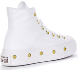 Converse All Star Lift A06787C In White Gold Studds