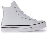 Converse All Star Lift A02486C In White Leather For Junior