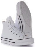 Converse All Star Lift A02486C In White Leather For Junior