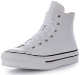 Converse All Star Lift A02486C In White Leather For Junior