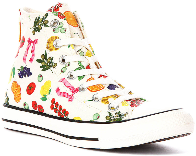 Converse Chuck Taylor A17773C All Star Hi In White Fruit Print