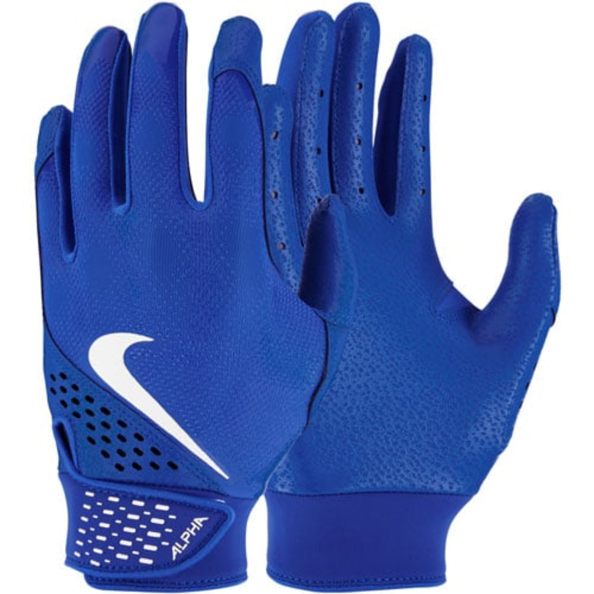Nike Alpha Youth Batting Gloves – Black & Silver Baseball & Softball Gloves