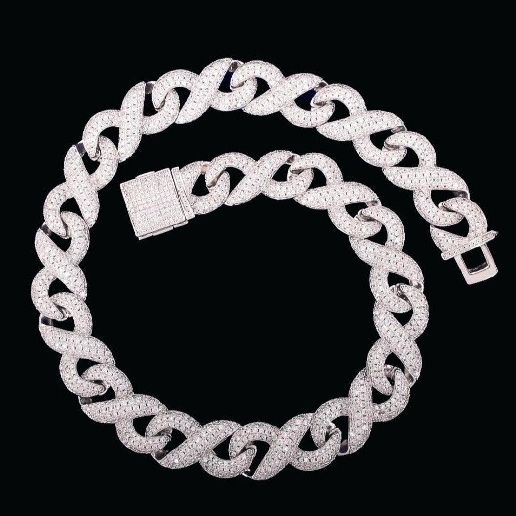 15mm Infinity Cuban Link Iced Out Diamond Necklace Chain