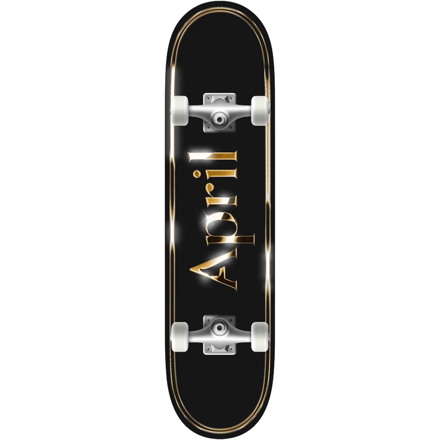 April OG Logo Golden Black Skateboard Complete 8"