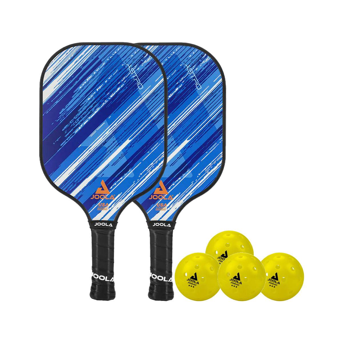 JOOLA Pickleball Set 2x Astro Paddle + 4er Primo Ballset