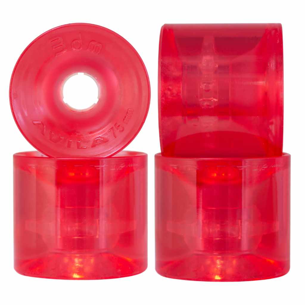 Seismic 3DM Avila Wheels 75x65mm 73a - Crystal Clear Red (Set of 4)